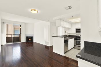 Gas fireplaces with marble surround in most apartments
