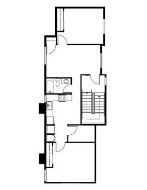 Anaheim apartment for rent - A black and white image of a floor plan of a house.