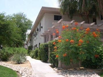 Palm Desert apartment for rent - A white building with a number 45 on it.