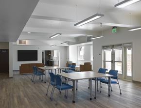 Murrieta apartment for rent - A conference room with a long table and chairs.