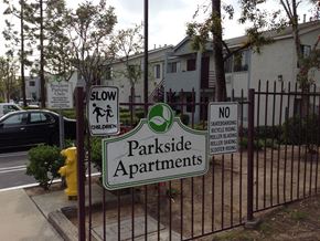 San Diego apartment for rent - Parkside Apartments Community Sign