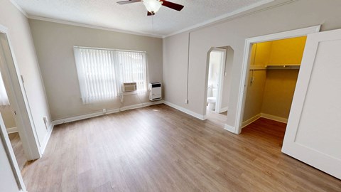 Floor plan for 1 bed, 1 bath, 749 sqft
