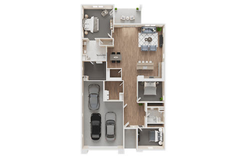 Floor plan for 3 beds, 2 baths, 2216 sqft