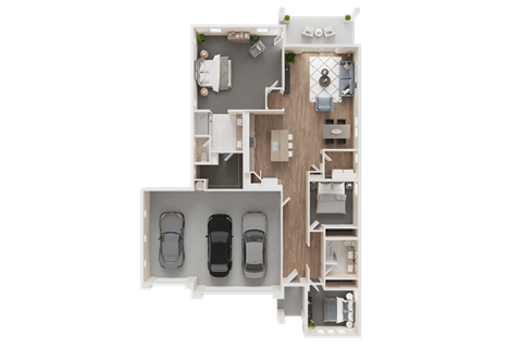 Floor plan for 3 beds, 2 baths, 1700 sqft