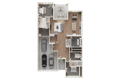 Floor plan for 4 beds, 3 baths, 2425 sqft