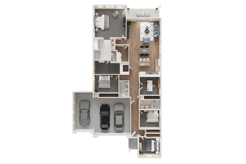 Floor plan for 5 beds, 3 baths, 2200 sqft