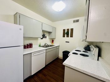 Kitchen with cabinets