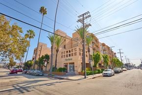 Los Angeles apartment for rent - A street view of a building with the name "Ventana" on it.