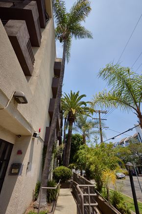 Los Angeles apartment for rent - A building with a staircase leading to the door.