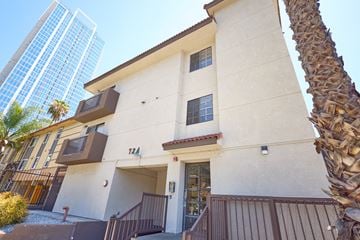 Los Angeles apartment for rent - A tall building with the number 744 on it.