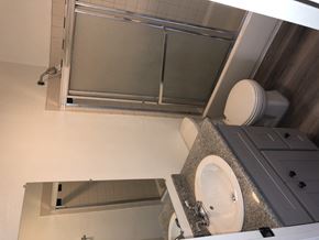 Los Angeles apartment for rent - a small bathroom with a toilet and a shower
