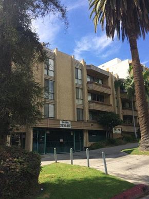 Los Angeles apartment for rent - an apartment building with a palm tree in front