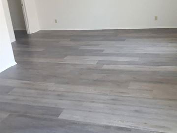 Los Angeles apartment for rent - the living room has a hardwood floor and a gray carpet