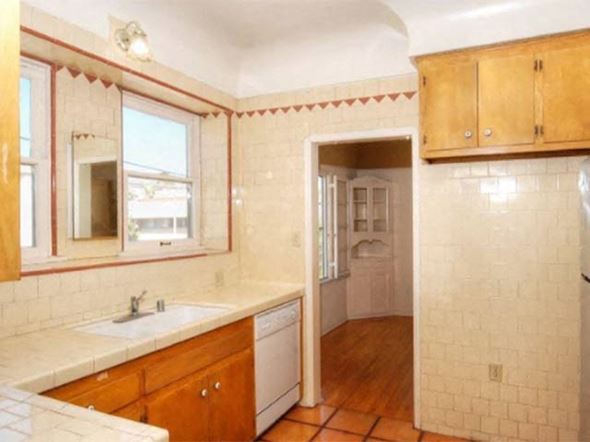 Los Angeles apartment for rent - a kitchen with a sink and a mirror