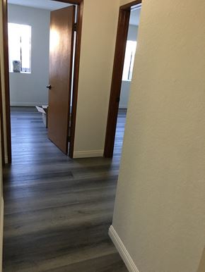 Los Angeles apartment for rent - a view of the hallway from the living room into the dining room and the kitchen