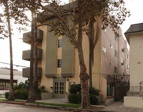 Los Angeles apartment for rent - an apartment building with trees in front of it