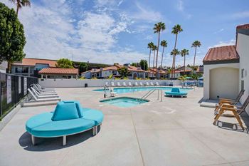 Our apartments showcase a swimming pool