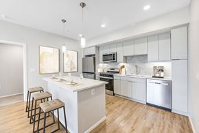 Santa Clarita apartment for rent - Modern kitchen with a bar area at The Overlook Santa Clarita, Santa Clarita, CA,