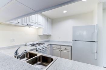 Kitchen with white appliances