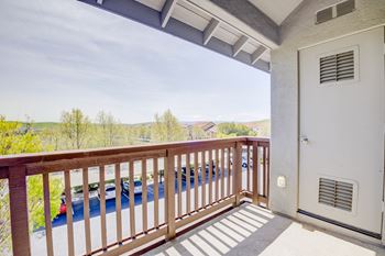 Take in the view from the balcony