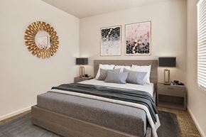 San Ramon apartment for rent - a bedroom with a large bed and two night stands  at Falcon Bridge at Gale Ranch, San Ramon, California