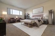 Long Beach apartment for rent - a bedroom with a bed sitting next to a window at Park Avenue Apartments, Long Beach, California