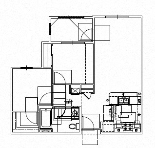 Floor plan for 2 beds, 1 bath, 832 sqft