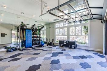 State-of-the-art fitness center with yoga room