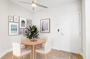 Los Angeles apartment for rent - a dining room with a table and chairs and a ceiling fan at Playa Summit, California, 90045