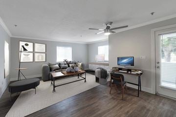 San Diego apartment for rent - a living room with a couch and a tv