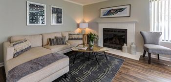 Living room with fireplace