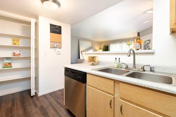 Kitchen with inbuilt wash basin