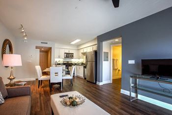 Living room with kitchen