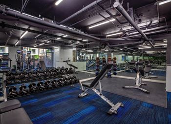 Fitness center with modern equipment