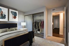Laguna Niguel apartment for rent - a bedroom with a bed and a closet at The Vista at Laguna, Laguna Niguel
