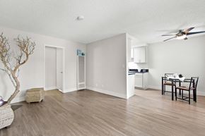 Long Beach apartment for rent - the living room and dining room of an apartment at Clair Del and Clair Del Gardens, Long Beach, CA, 90807