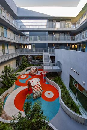 Santa Monica apartment for rent - A playground area with a slide and a ball pit.