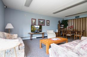 Cannon Falls apartment for rent - a living room with couches a table and a television
