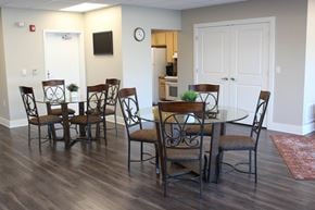Shelbyville apartment for rent - a dining room with a table and chairs  at North Harrison Senior Apts, Shelbyville, 46176