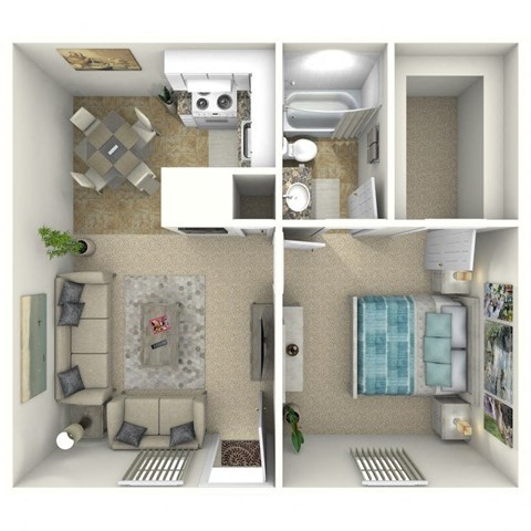 Floor plan for 1 bed, 1 bath, 467 sqft