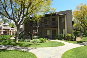 Montclair apartment for rent - A tree with yellow leaves is in front of a building.