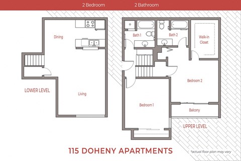 Floor plan for 2 beds, 2 baths, 1800 sqft
