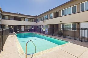 Sherman Oaks apartment for rent - A swimming pool in a residential building.