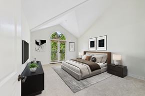 West Hollywood apartment for rent - A bedroom with a large bed and a flat screen TV.