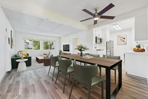 Los Angeles apartment for rent - A dining room with a table and chairs.