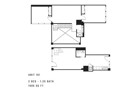 Floor plan for 2 beds, 2 baths, 1524 sqft