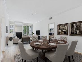 Los Angeles apartment for rent - A dining room with a table set for six.