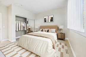 Chatsworth apartment for rent - A bedroom with a large bed and a wardrobe.