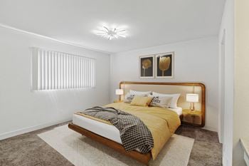 Plush bedroom carpeting