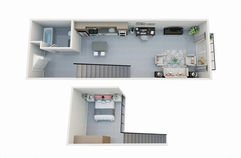 Floor plan for 1 bed, 1 bath, 922 sqft